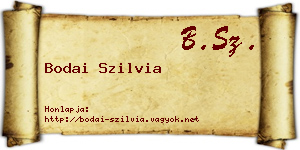 Bodai Szilvia névjegykártya