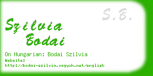 szilvia bodai business card